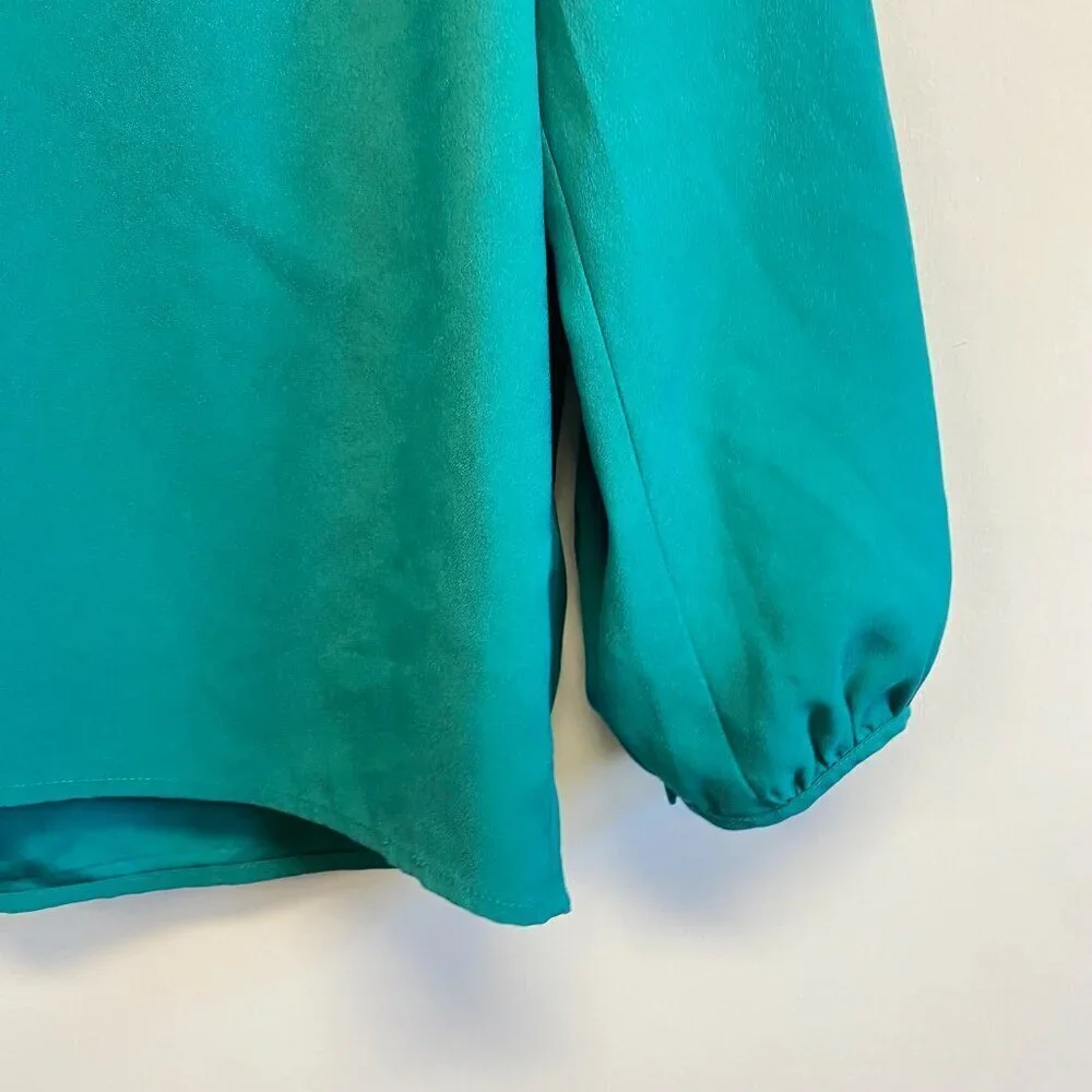 J. Crew Green V Neck Blouse